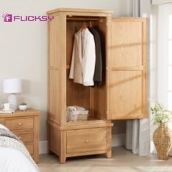 Single door wardrobe assembly