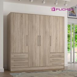 Four door wardrobe assembly