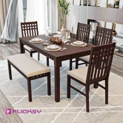 Wooden dining table assembly