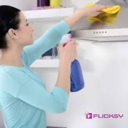 Empty Kitchen Cleaning with chimney